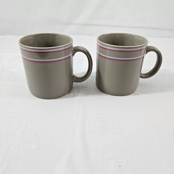 Vintage 1980’s JMP Japan Chromatics Gray 11 Oz Stoneware Mugs Cups – Set of 2 - Picture 11 of 16